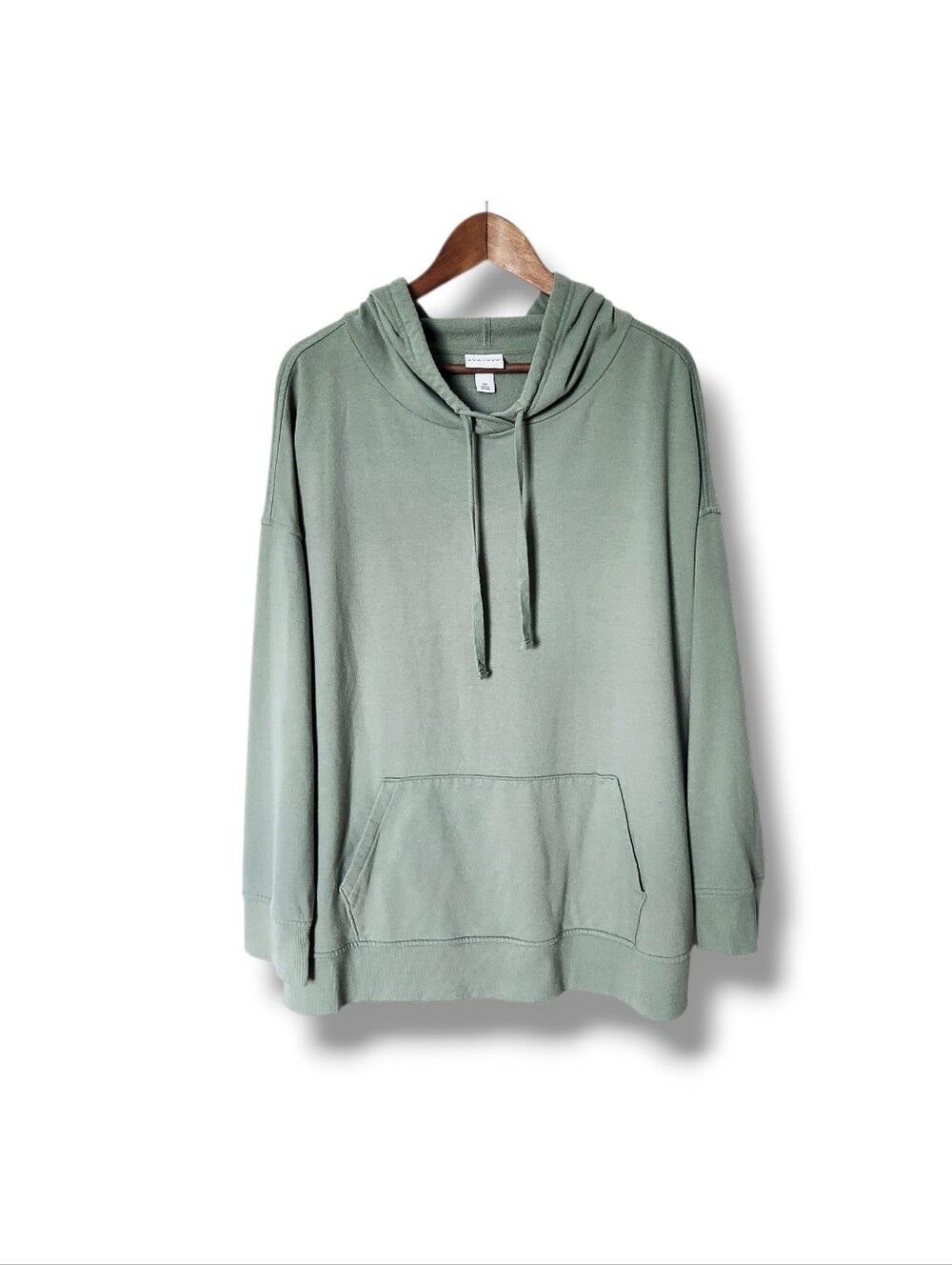 Ava & Viv Relaxed Fit Sage Green Hoodie | 3X